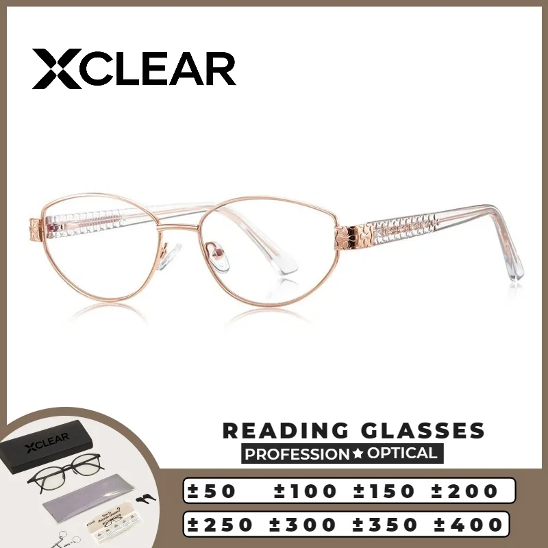 

Xclear Classic Versatile Retro Full Rim Cat Eye Reading Currents Anti Blue Ray Vintage Progressive Prescription Optical Eyewear
