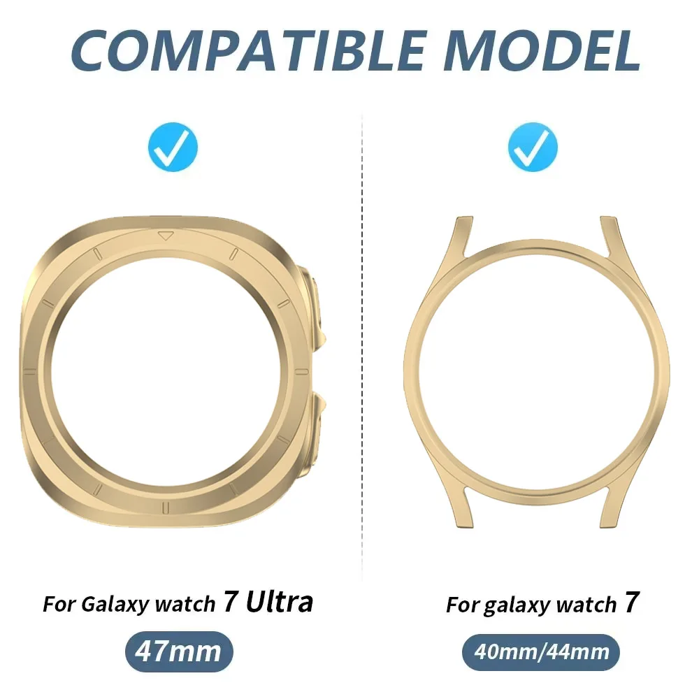 Custodia completa per Samsung Galaxy Watch 7 ultra 47mm Paraurti rigido PC Shell Protector Galaxy Watch 7 44mm 40mm Accessori di copertura