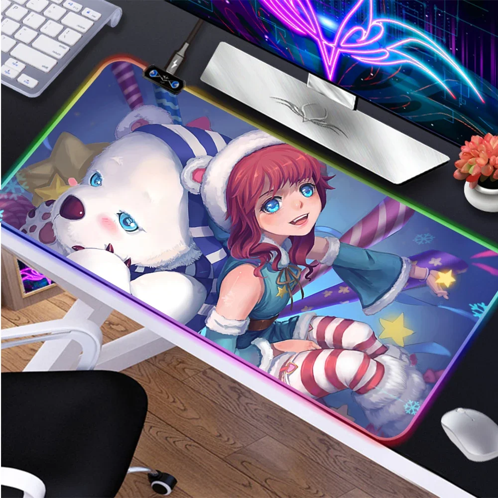 

Игровой коврик для мыши League of Legends Annie, Большой Коврик Для Мыши для ПК, игровой компьютерный коврик для мыши, RGB коврик для мыши, коврик для клавиатуры, Настольный коврик