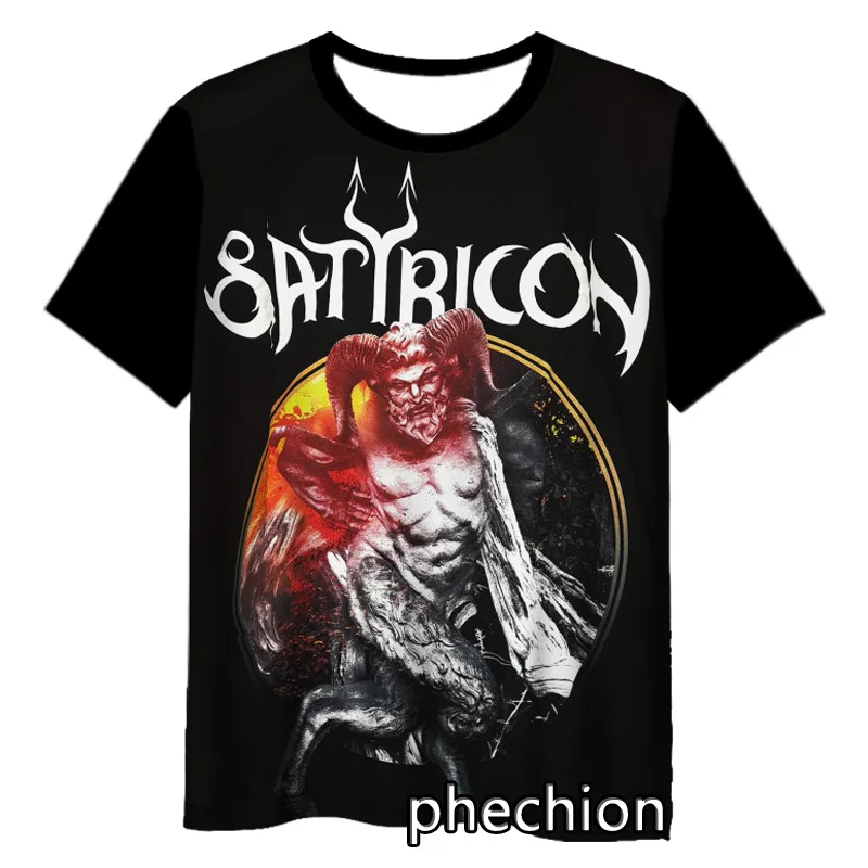 phechion New Fashion Men/Women SATYRICON BAND 3D Print Short Sleeve T-Shirt Casual Hip Hop Summer T Shirt Tops S238