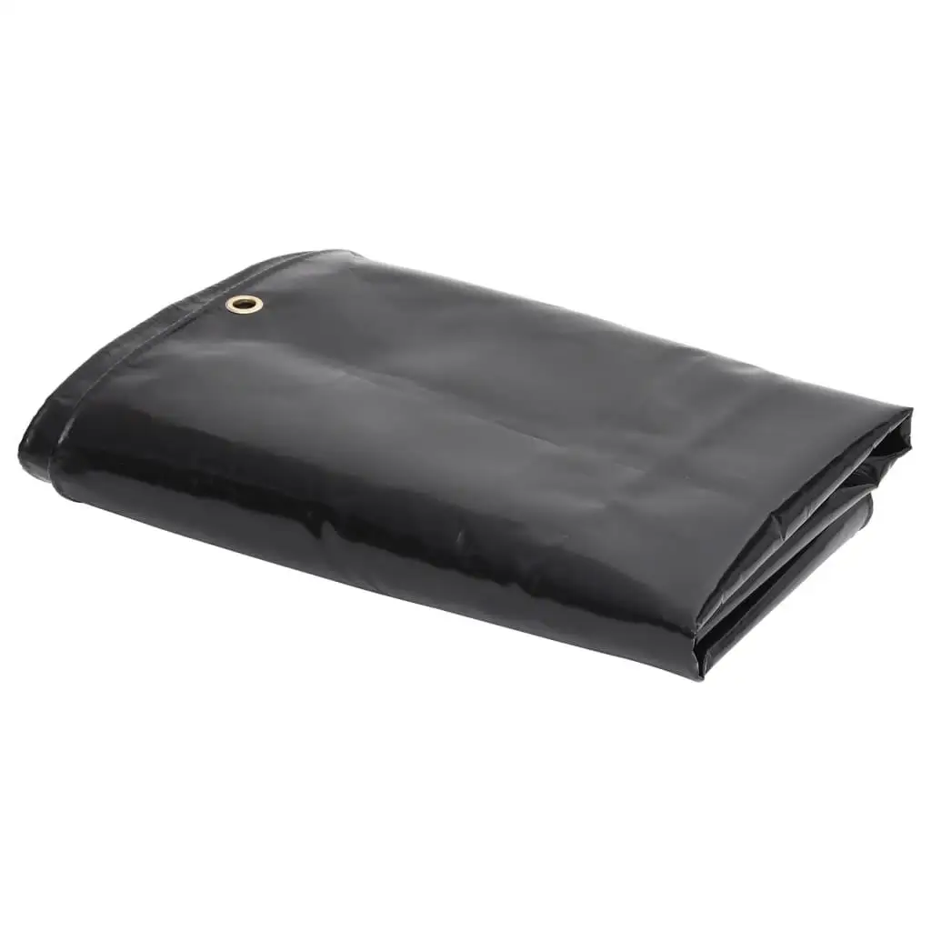 Heavy-Duty Black Tarpaulin 650 g/m², 1.5x10m Waterproof Cover, Durable Outdoor Protection Sheet