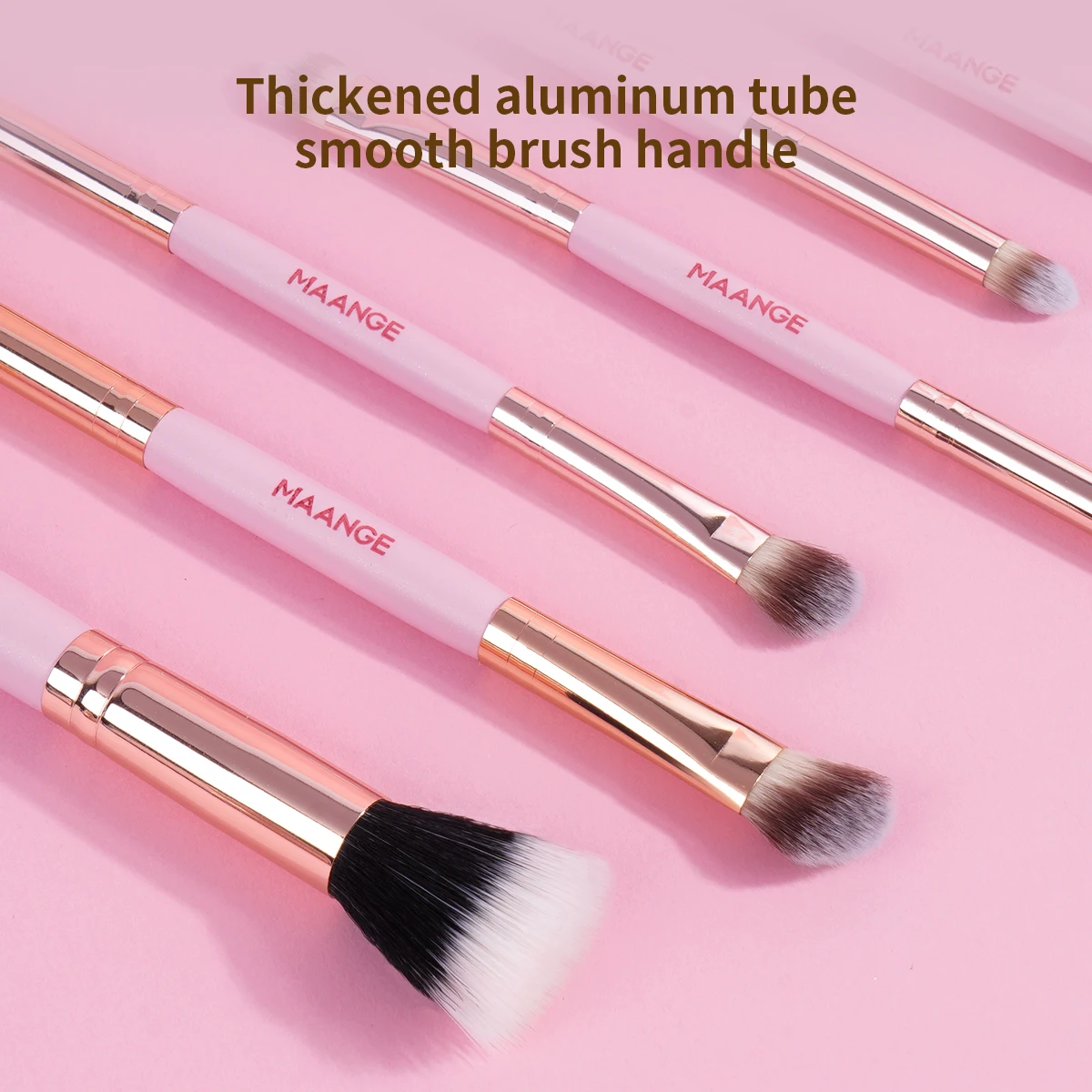 MAANGE 7 teile/satz Make-Up Pinsel mit Tasche Doppel Kopf Foundation Concealer Pinsel Lidschatten Eyeliner Pinsel Haut-freundliche Make-Up-Tools