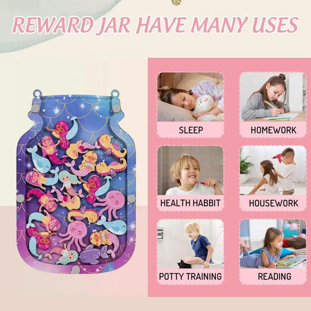 Educational Reward Jar Star Reward Chart Wooden Kids Reward Jar for Positive Behavior Classroom Potty Training Children's Gifts