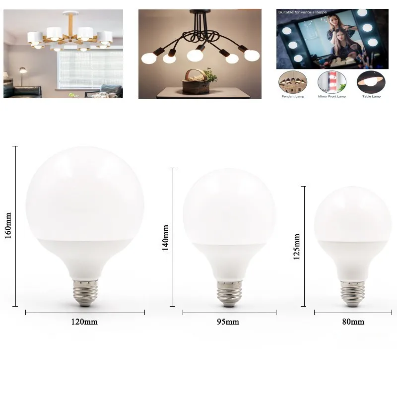 E27 B22 GU10 E14 LED Bulbs 220V 9W 15W 20W G80 G95 G120 LED Light Cold White Warm White Lampada Ampoule Bombilla Lamp Lighting