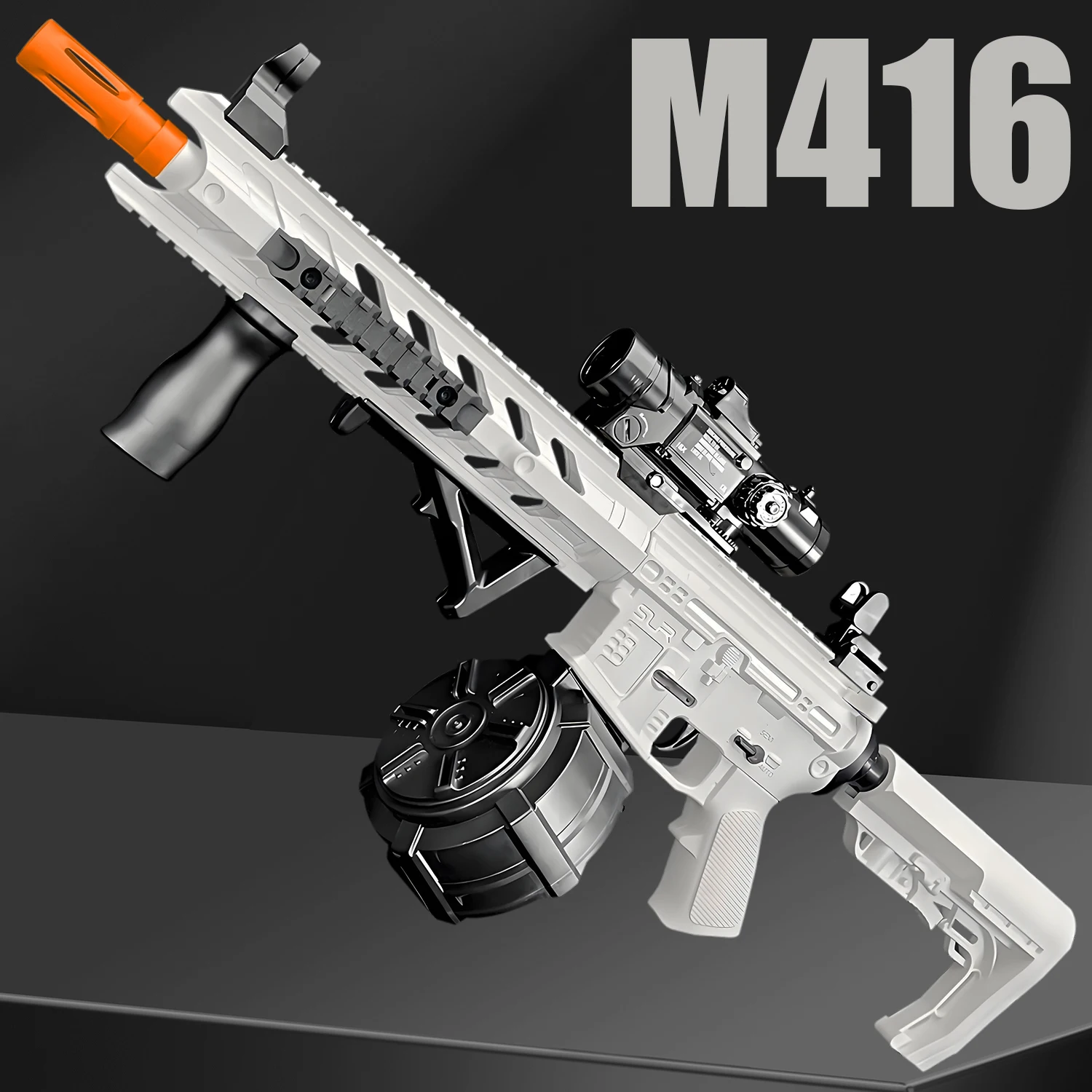 M416 gel ball toy gun, manual electric mode, can fire 7-8mm Orbeez, suitable for outdoor youth games, Christmas, Halloween festi