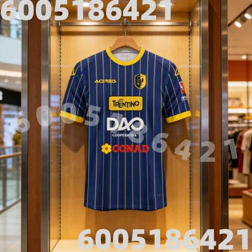 Camiseta Deportiva AC Trento 2025-26, Impresa en 3D, para Adultos y Niños, Ropa Deportiva Familiar, Verano, Secado Rápido, Suave, Cómoda y Ligera