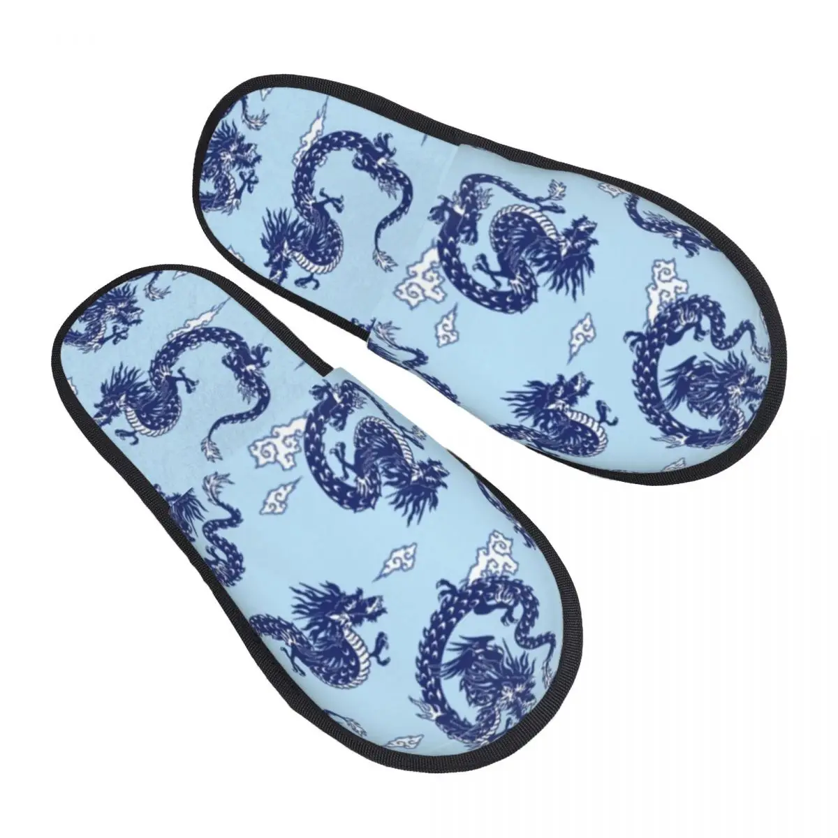 Soft Slippers Japanese Dragon Cloud Non-Slip Floor Indoor Home Furry Slippers Shoes For Bedroom