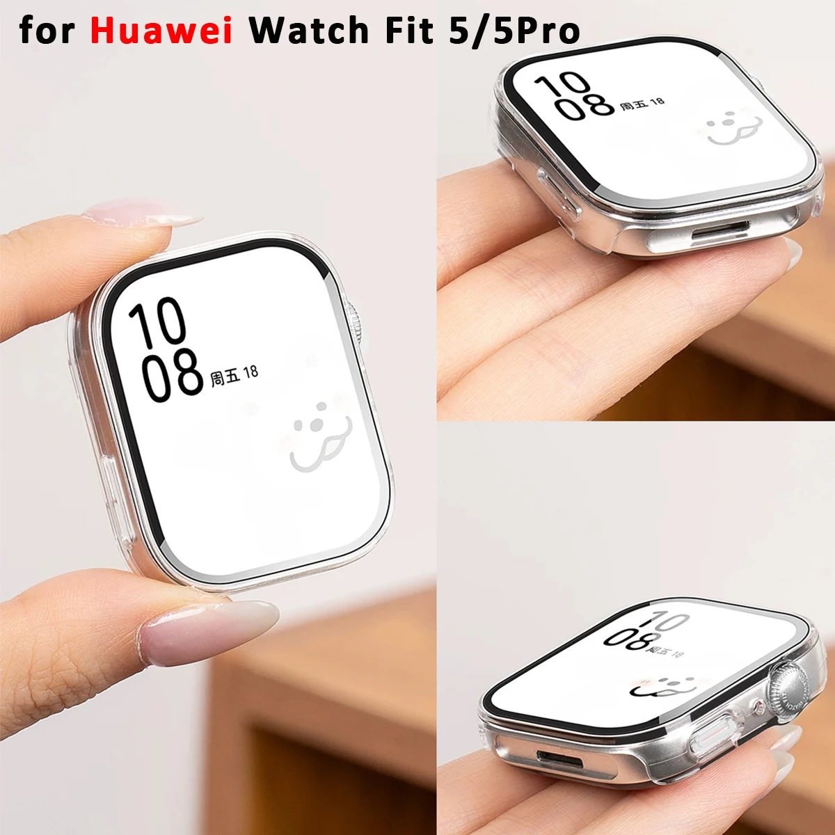 Image of Glas+Hülle für Huawei Watch Fit 5/5Pro, gehärtetes Glas, Displayschutzfolie und harter PC-Schutzrahmen für Huawei Fit5 Zubehör