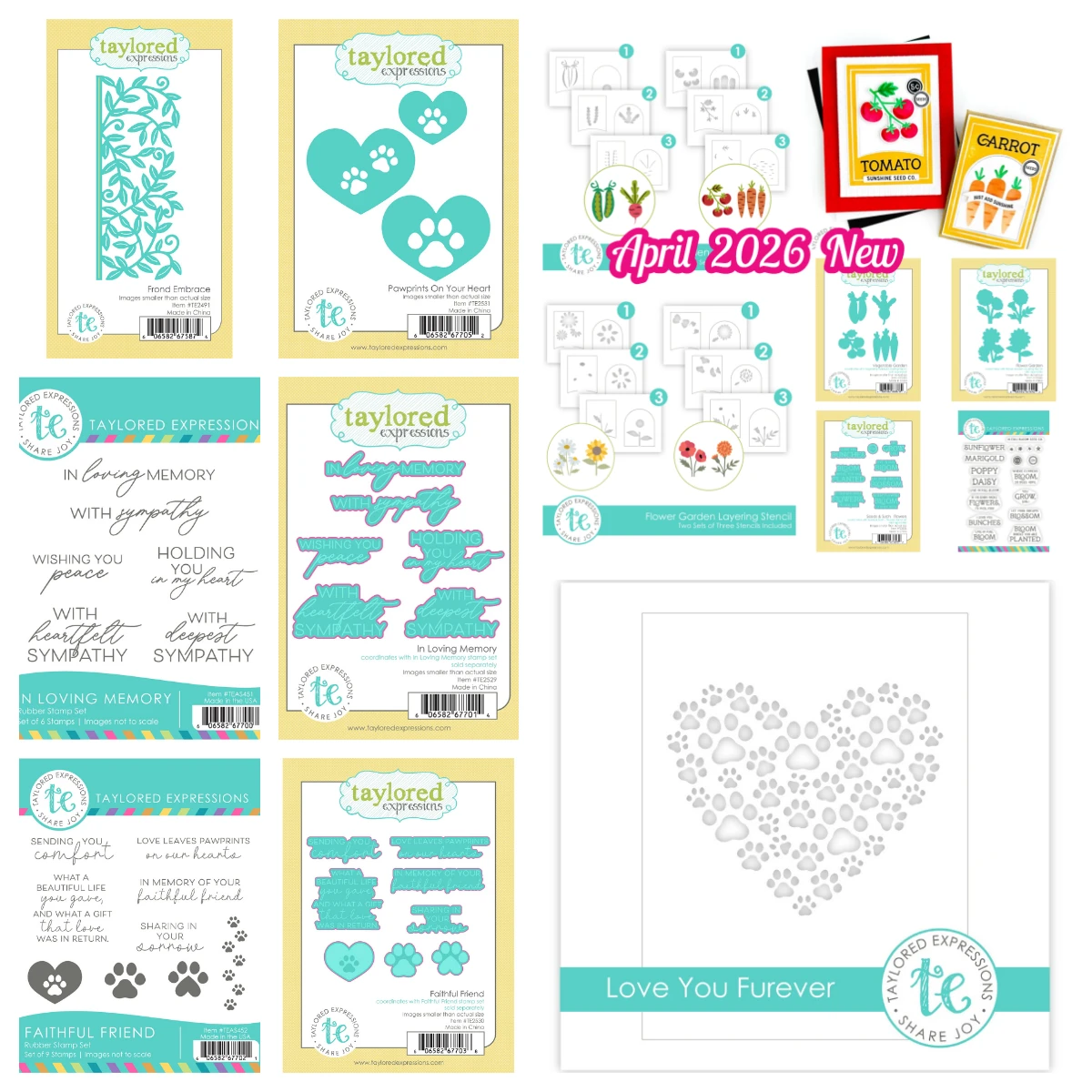 

April 2026 New Taylored Frond Embrace Pawprints on Your Heart Metal Cutting Dies Stamp Stencils for DIY Handmade Scrapbook Card