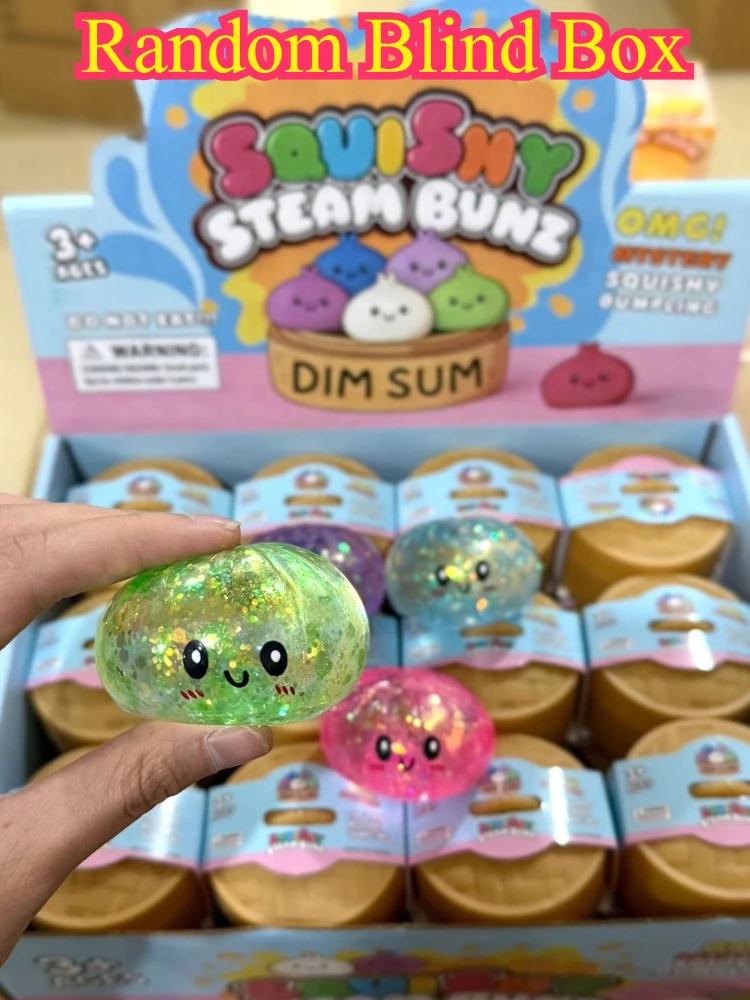 Dumpling Mystery Box: Zufällig Farbige Glitzer-Squishy-Spielzeuge, Maltose-Textur Langsam Aufsteigender Stressball, Ästhetische Schreibtisch-Spielzeuge