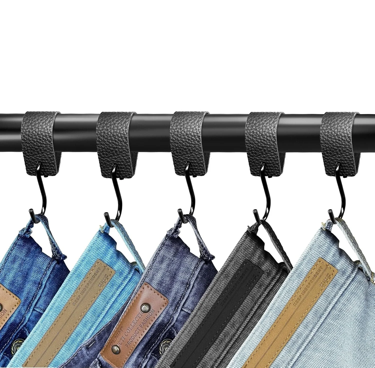 5/10/15/20pcs Leather S Ring Hooks,Multifunctional Stainless Steel Coat Hook for Hats Cap,Bedroom Kitchen Bathroom Hanging Hooks