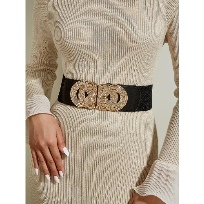 ツイスト型のペアバックルゴムバンドウエストシールドレス