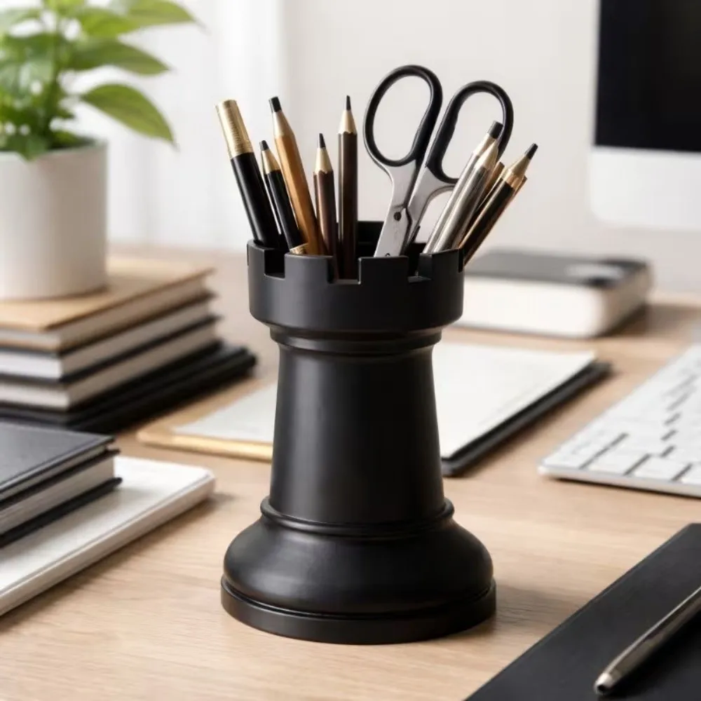 Storage Plastic Chess-Themed Pen Holder Portable Multi-function Cosmetic Organizer Creative Pen Holder Home