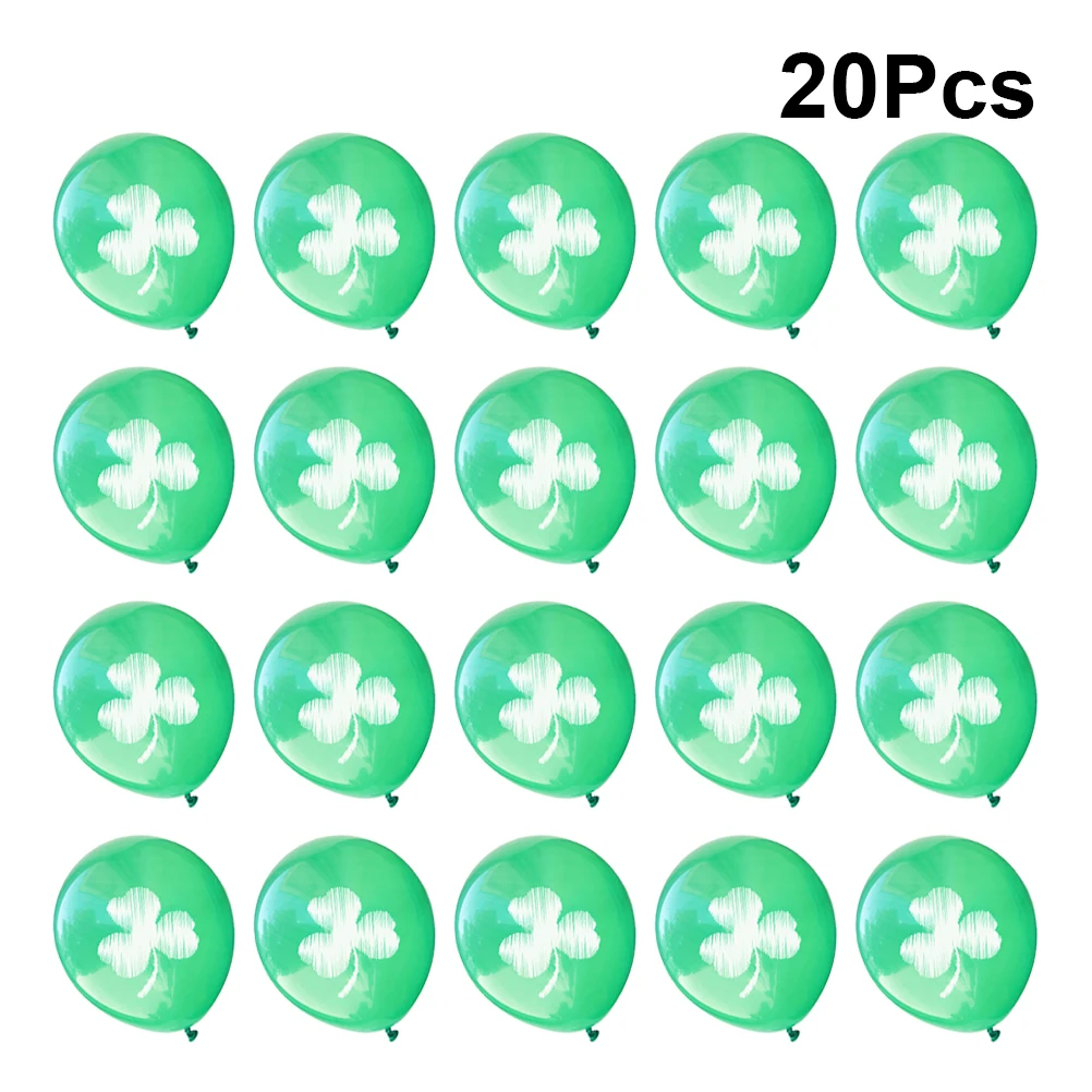 

20pcs Clover Balloons Green Latex Party Decorations Patrick Supplies Balloon Accessories Festive Atmosphere