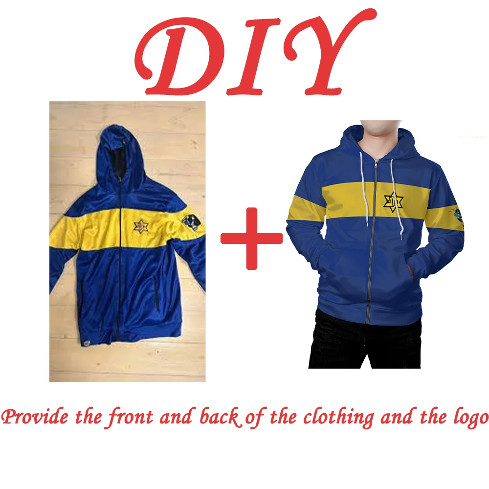 

Personalized DIY Custom Zip Up Hoodie Customized Logo Sports Jersey Zipper Hoodies Men Women Print Original Design Gifts Pullove
