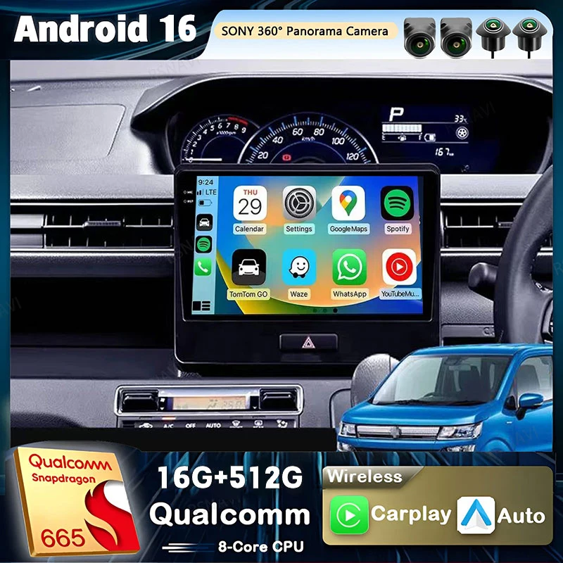 Android 16 Qualcomm Carplay Car Radio For Suzuki Wagon R 2010 - 2018 Multimedia Video Player Navigation GPS Stereo 2Din DVD BT