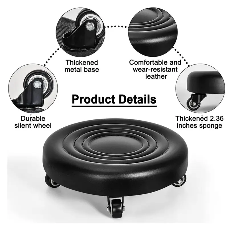 B08B-安定性と耐衝撃性を備えたローラースケート用スツール、低高設計、ユニバーサルホイール付き、家庭、オフィス、フィットネス、ガレージ用