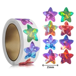 500pcs 1inch Coloful Sparkling Star Sticker Label for Festival Party Deco Envelope Sealing Label Decoration Supply