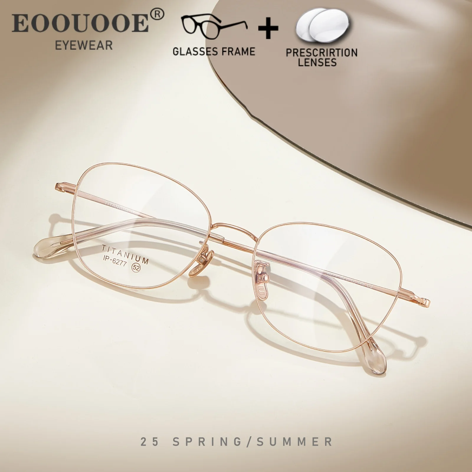 

New Elegant Women's Oval Retro 8g Ultra Light Pure Titanium Glasses Myopia Prescription Reading Non spherical Office Dailys