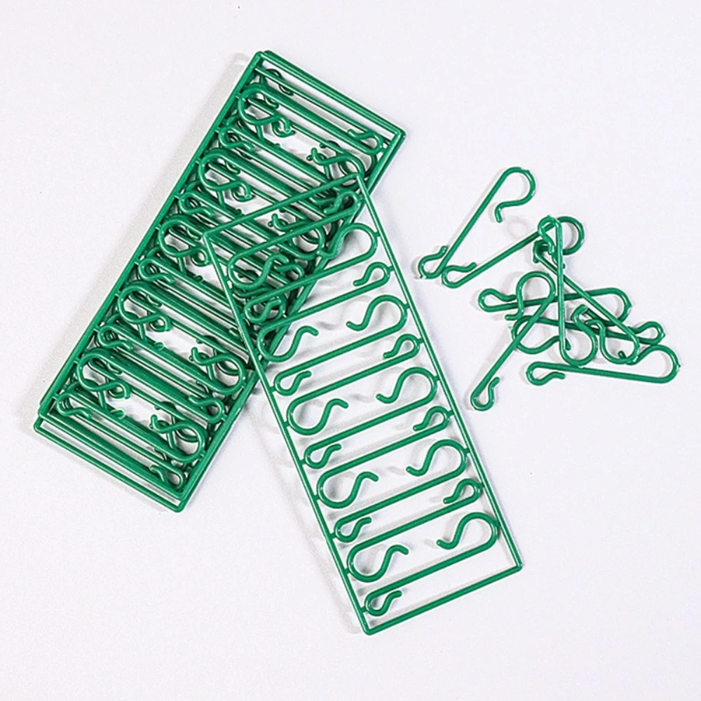 10 Sets Christmas Ball Decorative Hook Christmas Tree Green Transparent Plastic S-shaped Small Hook Tool Pendant Drop Ornaments