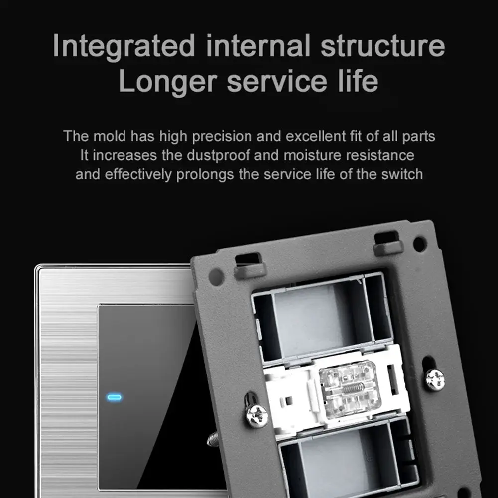 

86*86 мм 1/2/3 банда, односторонний выключатель света из нержавеющей стали, сенсорный сенсорный переключатель, настенный светильник, светодиодный