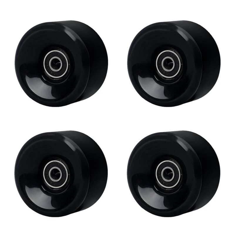 【値下げ！】-】4-個-65x36mm-78a-ブラック-pu-ホイール-ダブルロースケート-スケートボード用-abec-9-ベアリング-スケートボードアクセサリー