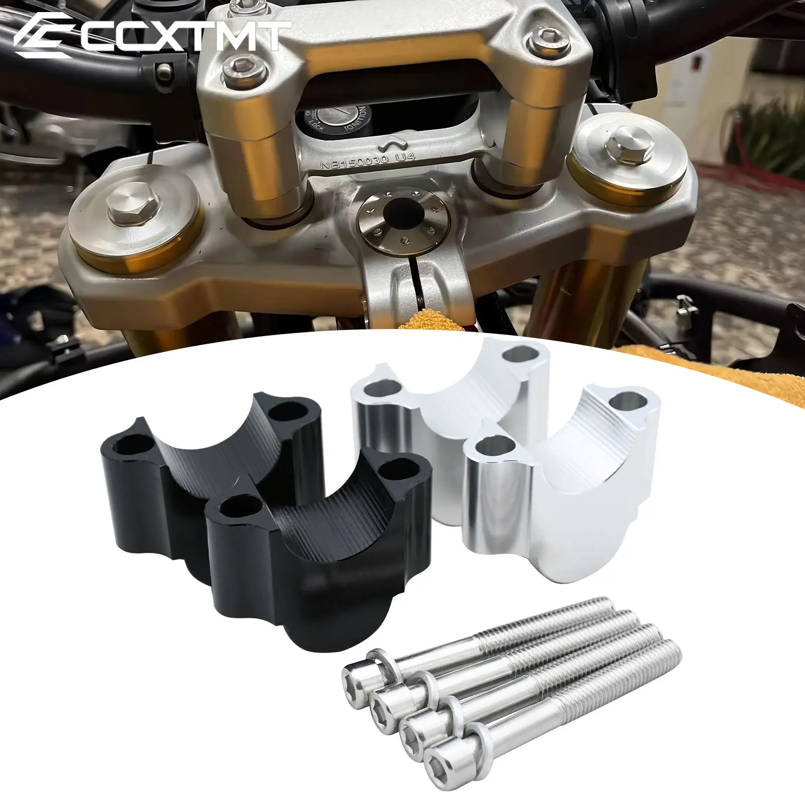 Braçadeira para guidão de motocicleta, 22/28mm, para kawasaki ninja 250 300 400 ninja 650r zx6r honda yamaha ktm bwm