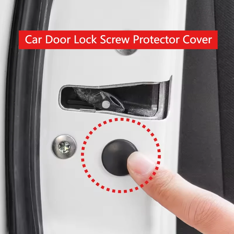 12pcs/set Car Door Lock Screw Protector Cover Screws Universal Cap Caps Anti-Rust Accessories Black Interior Trim Covers Styling