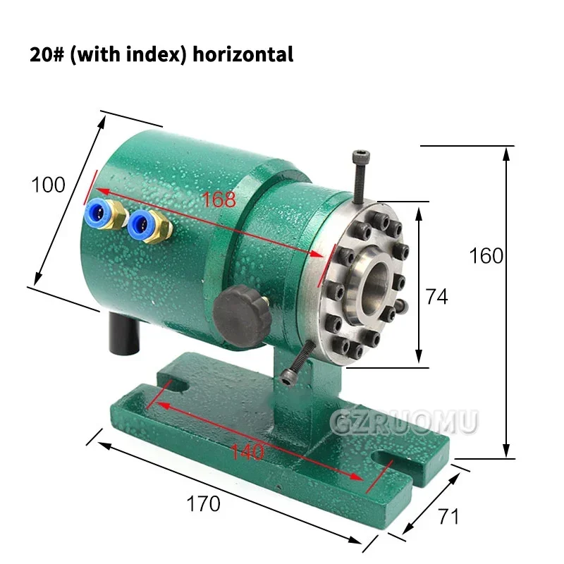 Horizontal Pneumatic Indexing Rotary Clamp (20#/25#) – Quick Fixture for Simple Indexing Drilling Machines
