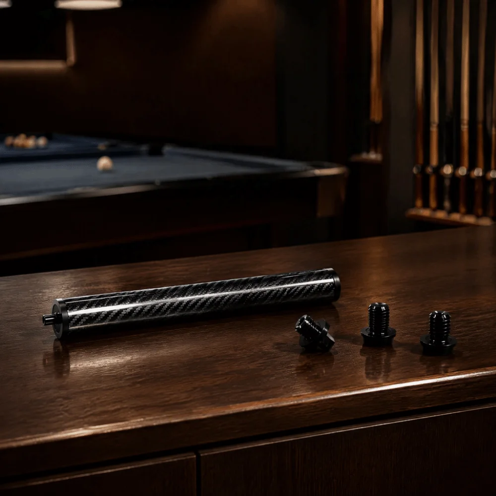 4pcs 8 Inch Length Pool Cue Extension Carbon Fiber Material Quick Connect Design Billiard Extension Rod Billiard Cue Extender