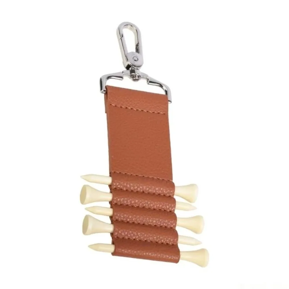 Large Capacity Golf Tee Holder PU Leather Portable Golf Tee Organizer Anti-Loss Clip Outdoor Sports Gear Outdoor Sports