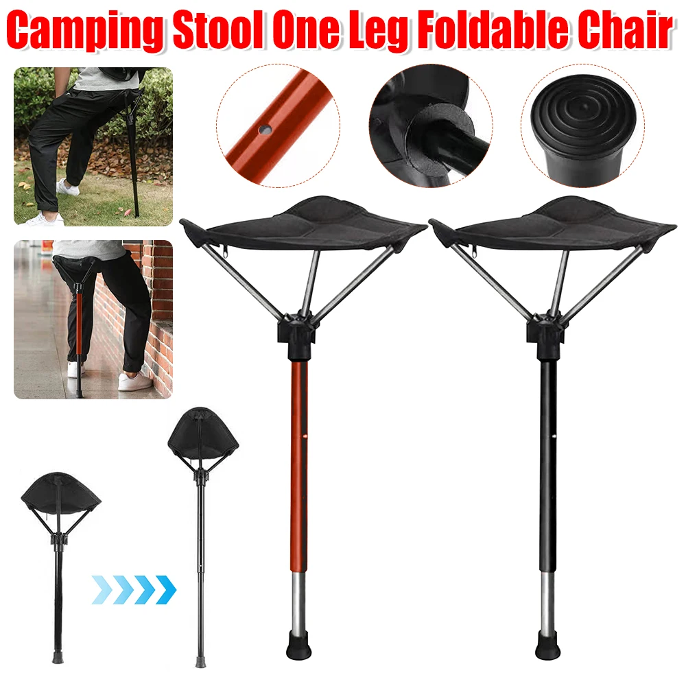 One Leg Camping Stool Telescopic Triangle Stools Outdoor Travel Beach Chair Adjustable Foldable Chair Outdoor Camping Furnishing