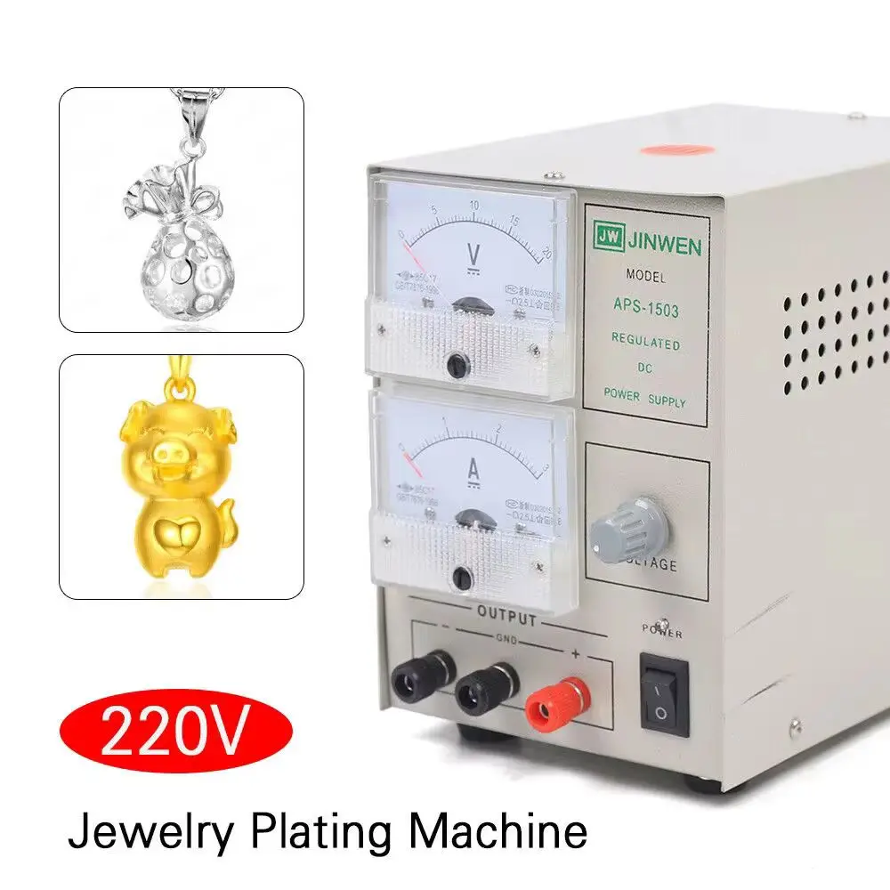 3A 220V Jewelry Electroplating Machine Gold Silver Jewelry Plating Machine Jewelry Galvanic Galvanizing Device EU-Plug