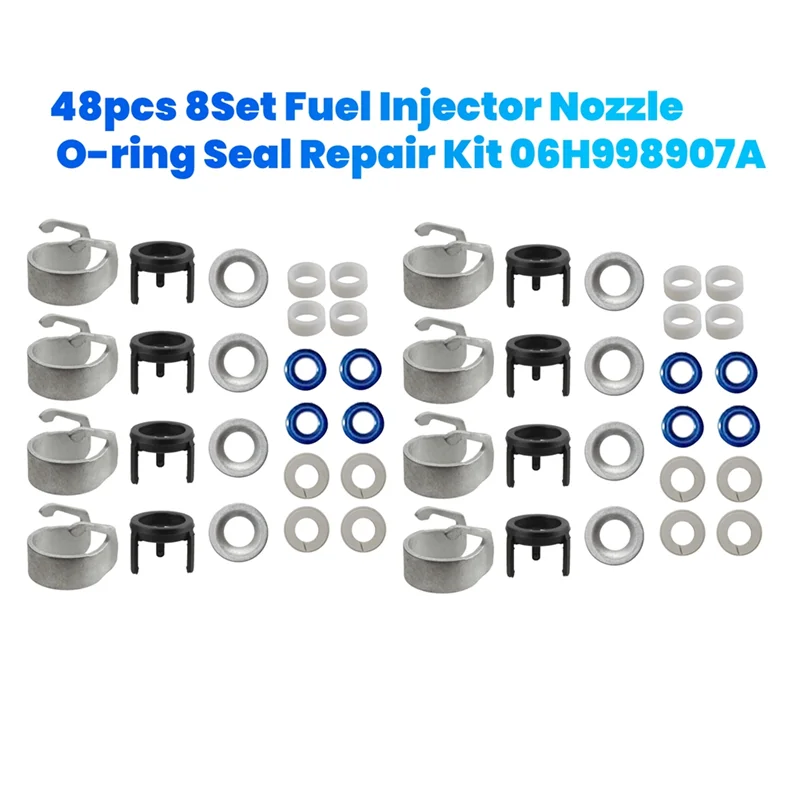

Durable-48Pcs/8Set Ремкомплект уплотнительных колец топливной форсунки 06H998907A для A3 A4 A5 A6 Q5 VW Golf Jetta CC 1.8 2.0T 06J998907A