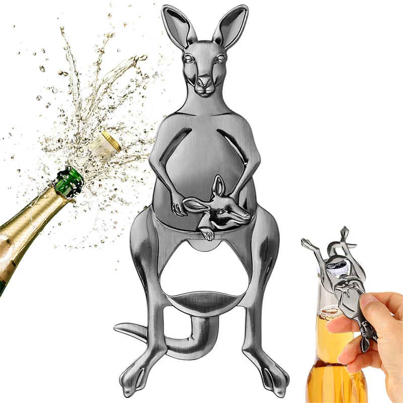 Kangaroo Bottle Opener Retro Metal Beer Opener with Joey in Pouch Creative Australian Themed Bar Tool for Home Wedding Party