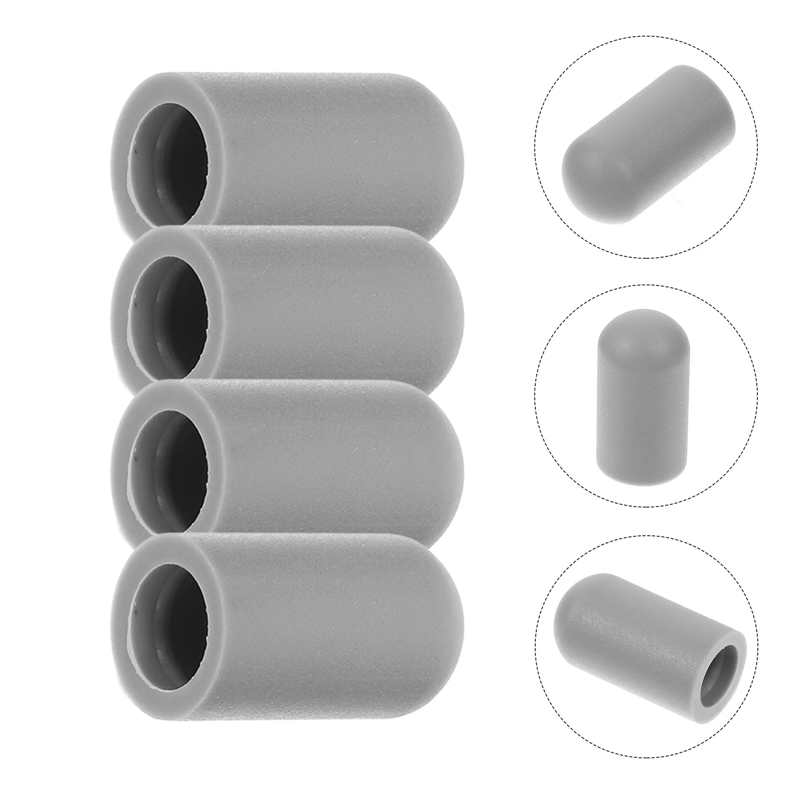 10 Pcs Drum Stick Head Protective Cover Silicone Rubber Sleeve Accessories (white) Pack Percussion Caps Drumstick Tips Grey