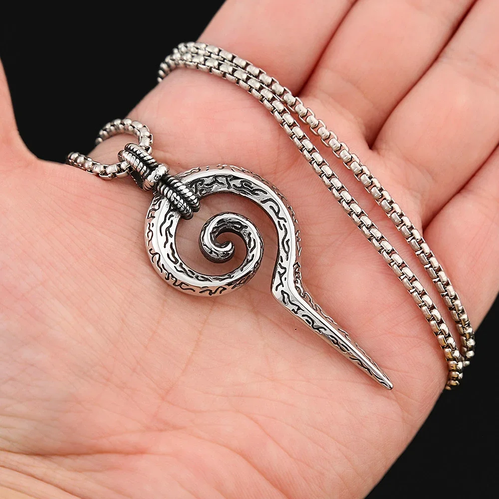 Fashion Simple Snake Scepter Necklace For Men Stainless Steel Snake Animal Pendant Necklace Amulet Jewelry Gifts Dropshipping