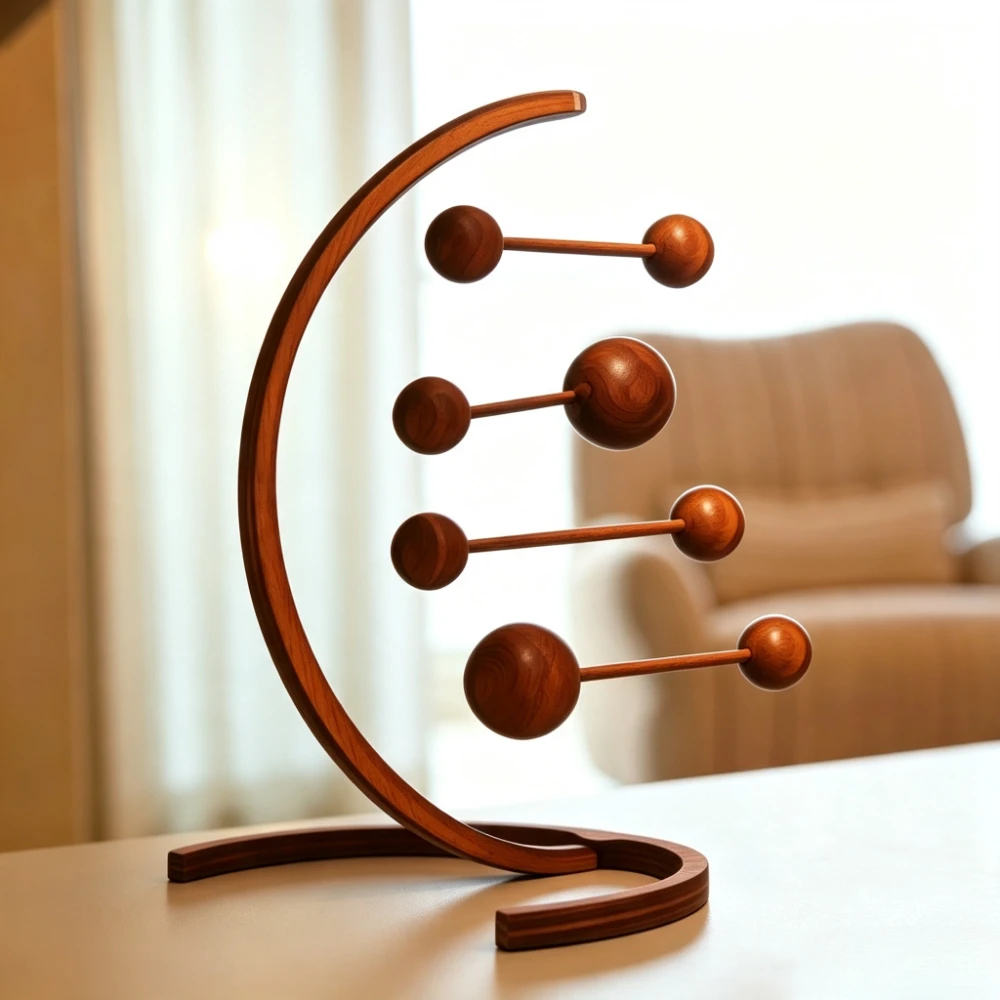 High-end Luxury Gifts Dynamic Balance Ornaments, Silent Wind Chimes, Home Decoration, Nordic Wood Geometric Living Room Bedroom