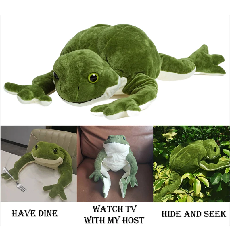 Kawaii Giant Frog Plush Goose Soft Toy Stuffed Animal Doll For Kids 22 Inches Large, Green