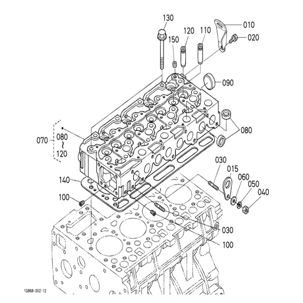 Excavator parts Kubota 488/588/688 harvester kx155/kx161 engine V2403T water plug seal cover