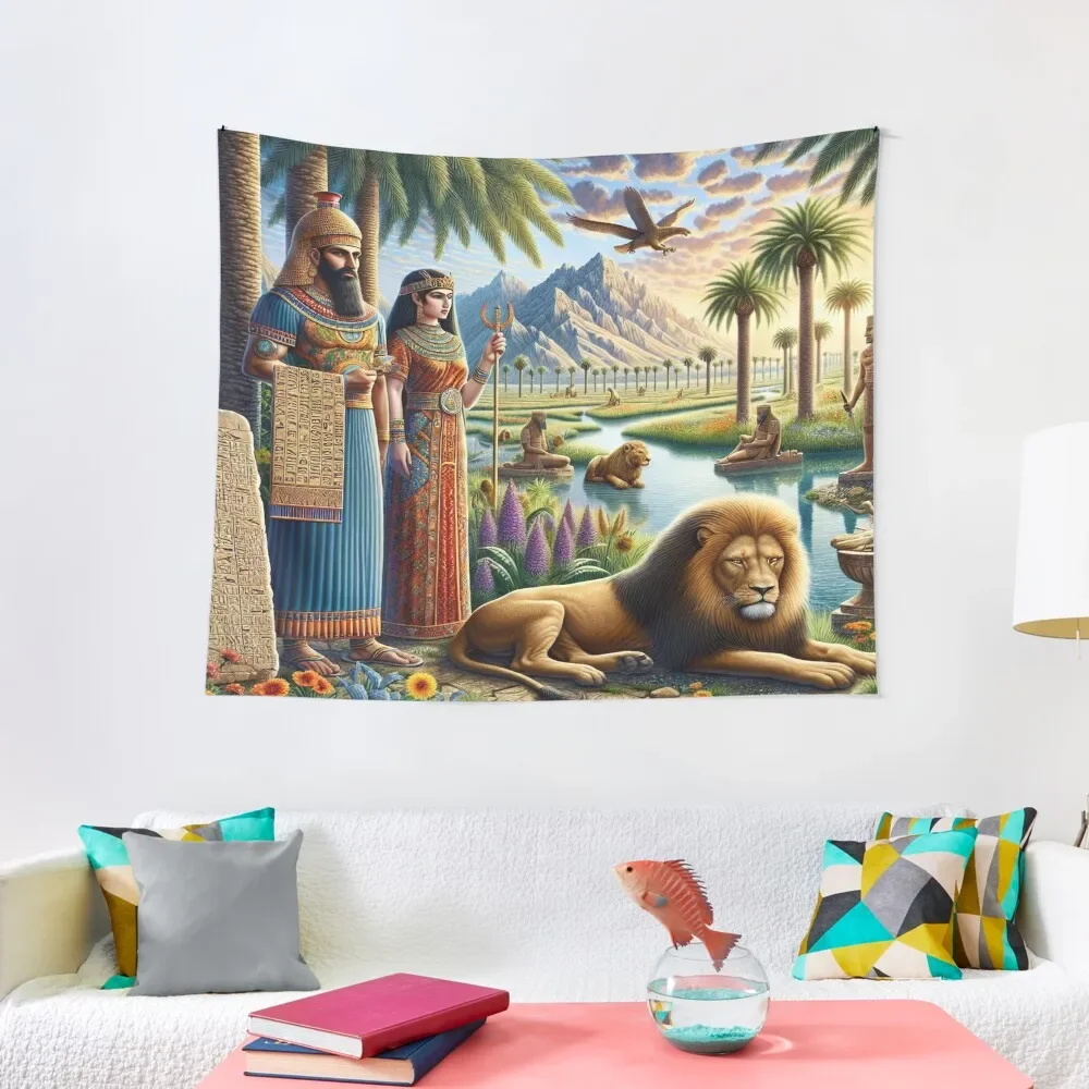 

Lion of Babylon, cuneiform tablets, Mesopotamia Tapestry Decor For Room Decoration Home Decoration For Home Tapestry