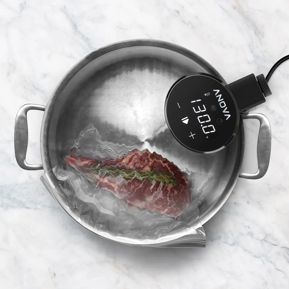 Sous Vide Präzisionskocher Bluetooth 750 W Smart Control Kochbenachrichtigungen 1000 Rezepte Kompaktes Design Einfache Bedienung