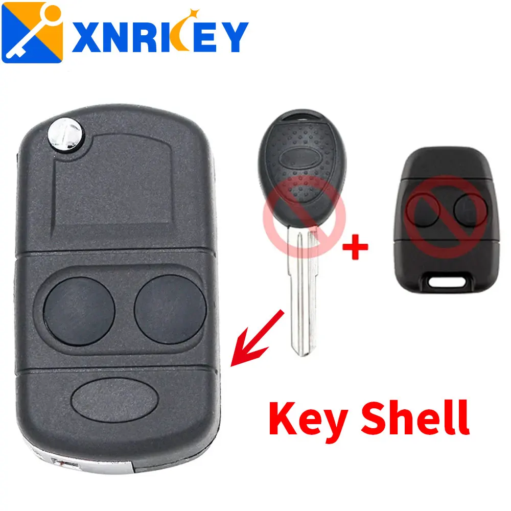 XNRKEY Flip uzaktan anahtar kabuk durumda Land Rover Freelander 2002-2005 Discovery 2 düğme akıllı araba anahtarı konut kesilmemiş bıçak