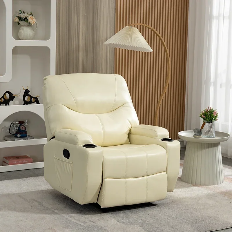 First Class Space Capsule Single Rocking Massage Chair Electric Multifunctional Lazy Sofa Living Room Leather Recliner