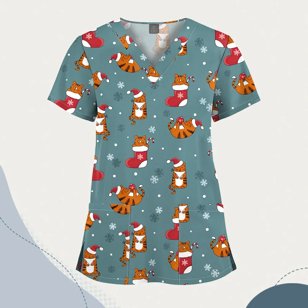 Оптовая цена, разноцветные женские скрабы с принтом животных, скрабы, ветеринарная униформа, топ, медицинские скрабы, рабочая униформа для медсестры и лаборатории