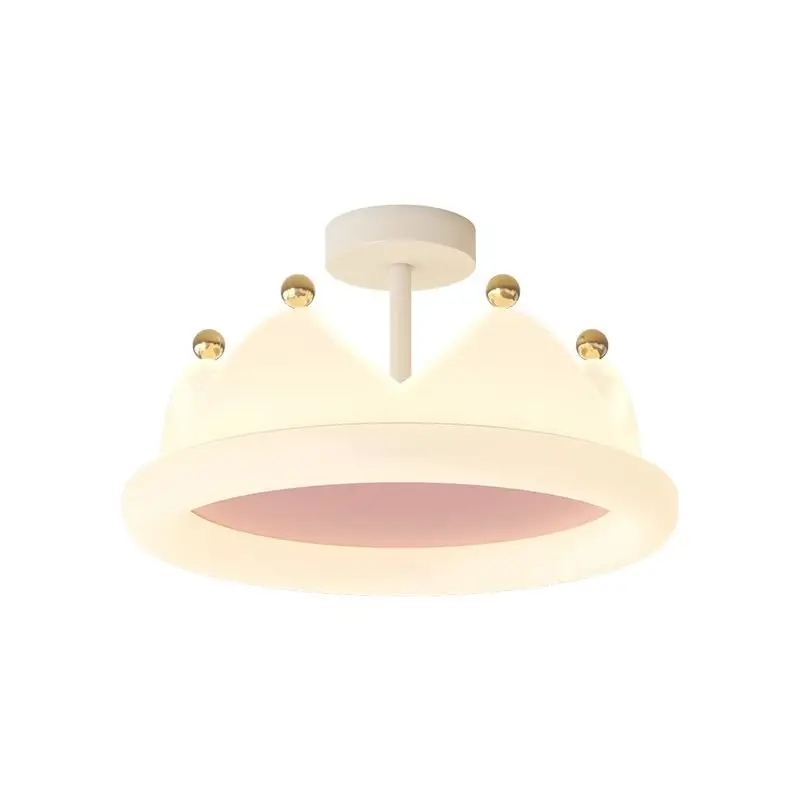 

Three-color Crown bedroom ceiling lamp full spectrum cream wind eye protection warm and diffuse children's room lamps