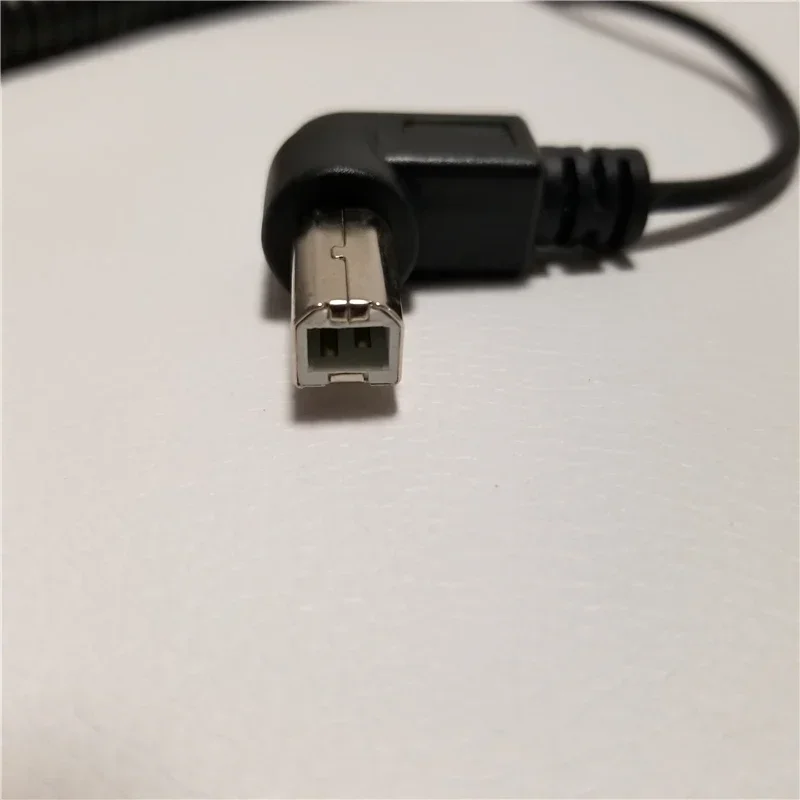 Retractable 90 Degree Right Angle USB Type A Male to B  AM  BM Adapter Converter Spiral Coiled Spring Curl Printer Cable