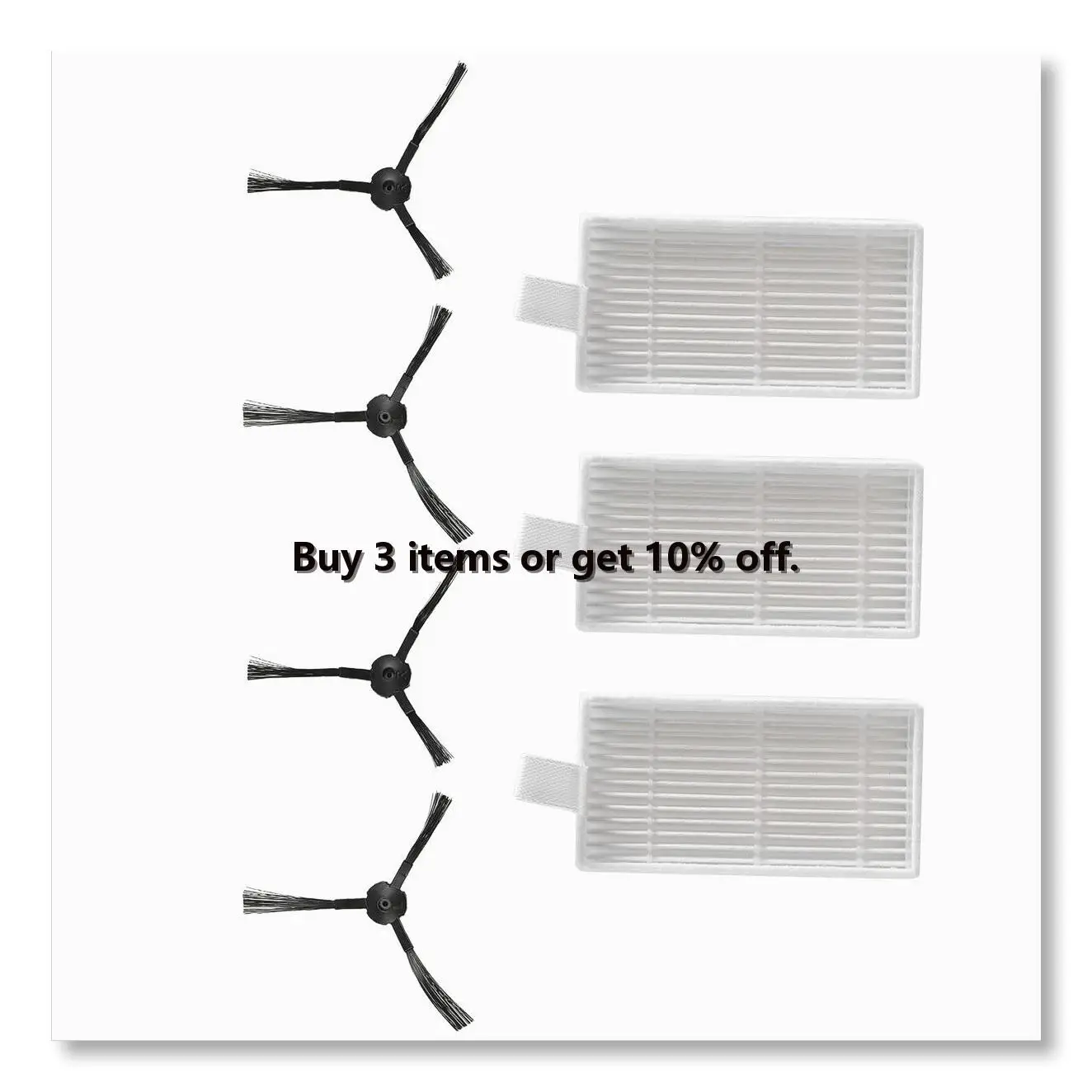 ✼Sponge Hepa Filter Side Brush Robot Vacuum Cleaner Parts for Chuwi Ilife V55 V50 V5 V5S V3 V3S V50 Pro X5 Accessories
