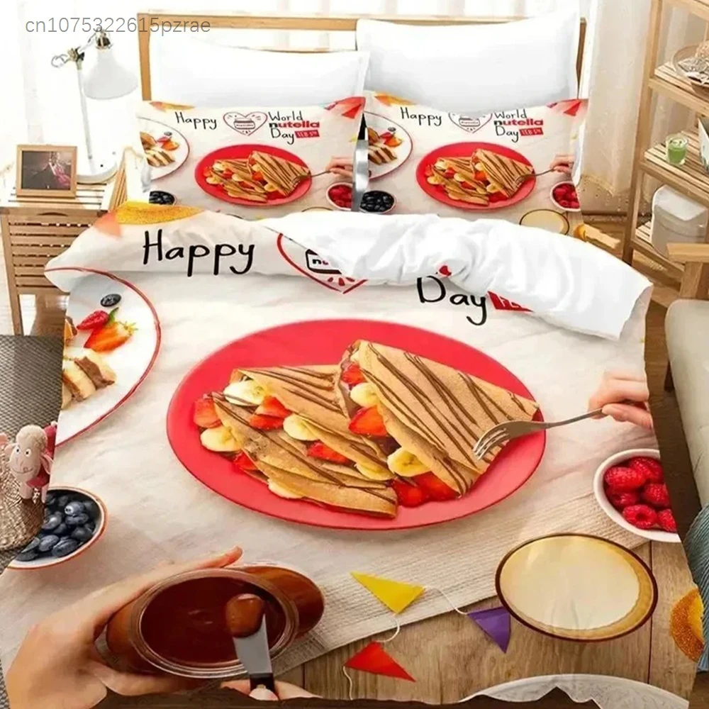 Cartoon Nutellas Bedding Set For Bedroom Soft Modern Bedspreads Comefortable Kids Duvet Cover Quilt Cover And Pillowcase