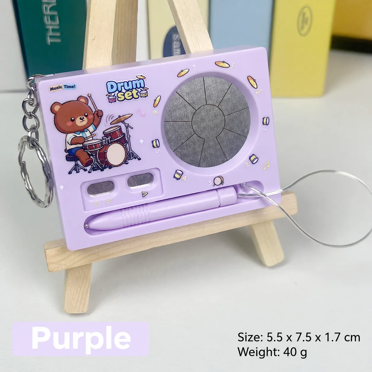 Mini-Elektronisches Schlagzeug & Klavier Musik-Schlüsselanhänger, Aufnehmbarer Touchscreen-Cartoon-Anhänger, Lustiges Stressabbau-Fidget-Spielzeug – Detail 4